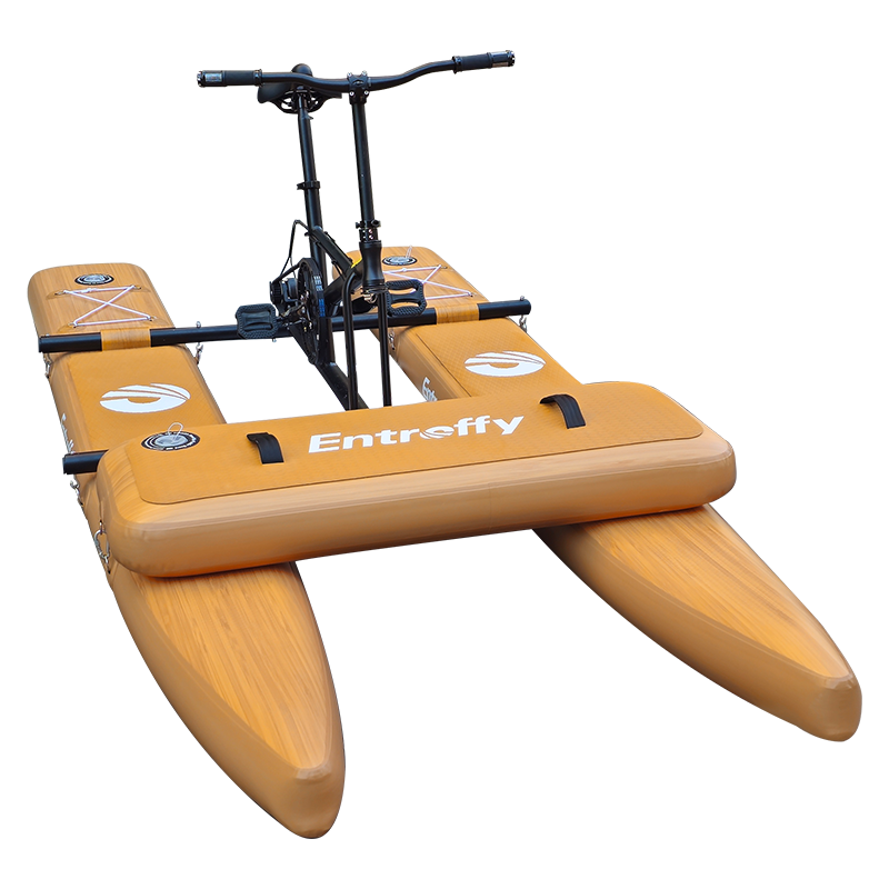 2023 heiß verkaufendes schwimmendes orange Wasser fahrrad im Freien aufblasbares Wasser fahrrad für 2 Erwachsene