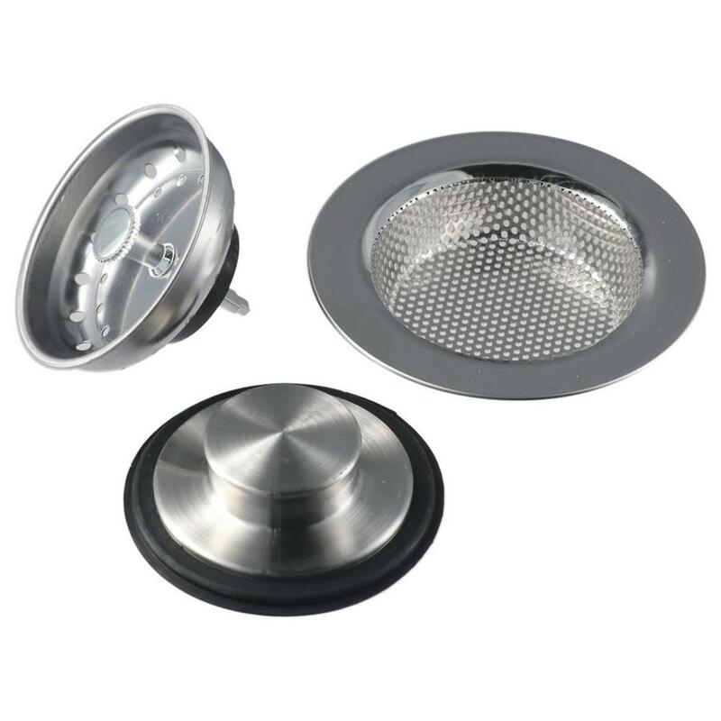 Silver Sink Stopper Anti-odor 304 Stainless Steel Garbage Disposal Stopper Strainer Kitchen