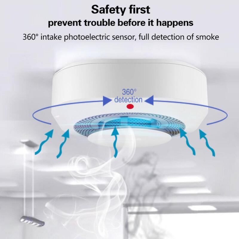 Датчик дыма Tuya Zigbee, защитный детектор дыма для дома, пожарная сигнализация, работает с Alexa Google Home