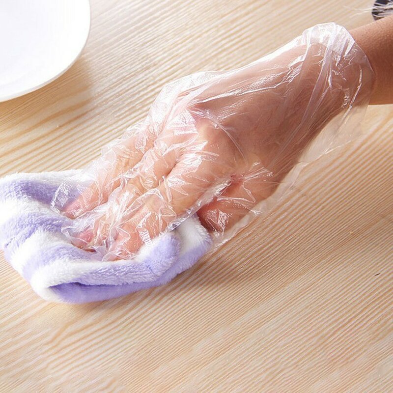 100pcs Eco-friendly Disposable Food Plastic Gloves For Restaurant Hotel Handling Raw BBQ Fruit Vegetable Gloves Beauty Kitchen