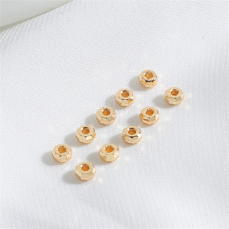 14 Karat Gold beschichtetes laser gemustertes flaches Blatt mit getrennten Perlen DIY hand gefertigte Schmuck materialien Zubehör Armband Perlenschnur