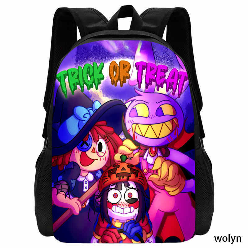 Increíble mochila de circo Digital para niños, Bolsa Escolar de juego de Anime de dibujos animados de nuevos estilos para niñas, mochila escolar con estampados encantadores