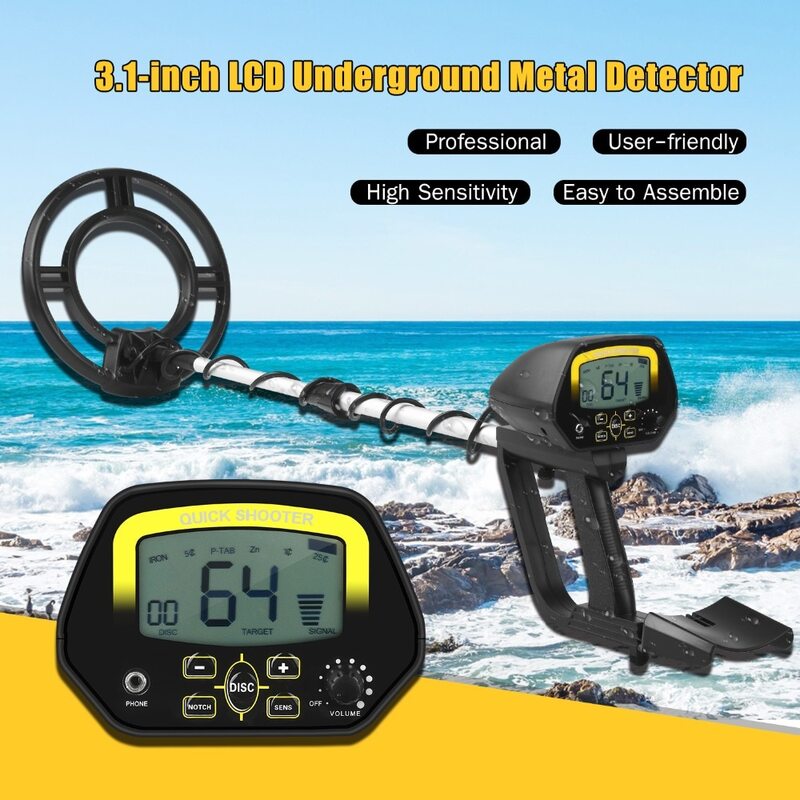 Underground Metal Detector Metal Locator Treasure-hunting Device Adjustable Notch & DISC Mode Pinpointing Function