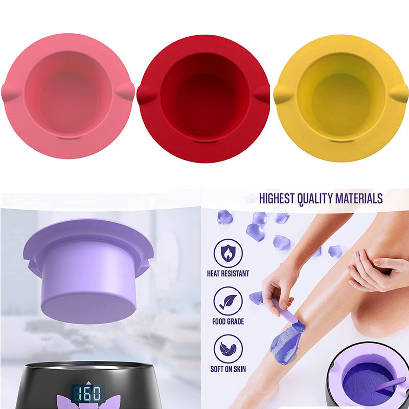 Wax Warmer Thickening Heat-resistant Silicone Bowls Hair Removal Wax Replacement Pot Bowls Hair Removal Reusable Waxing Pot Bowl