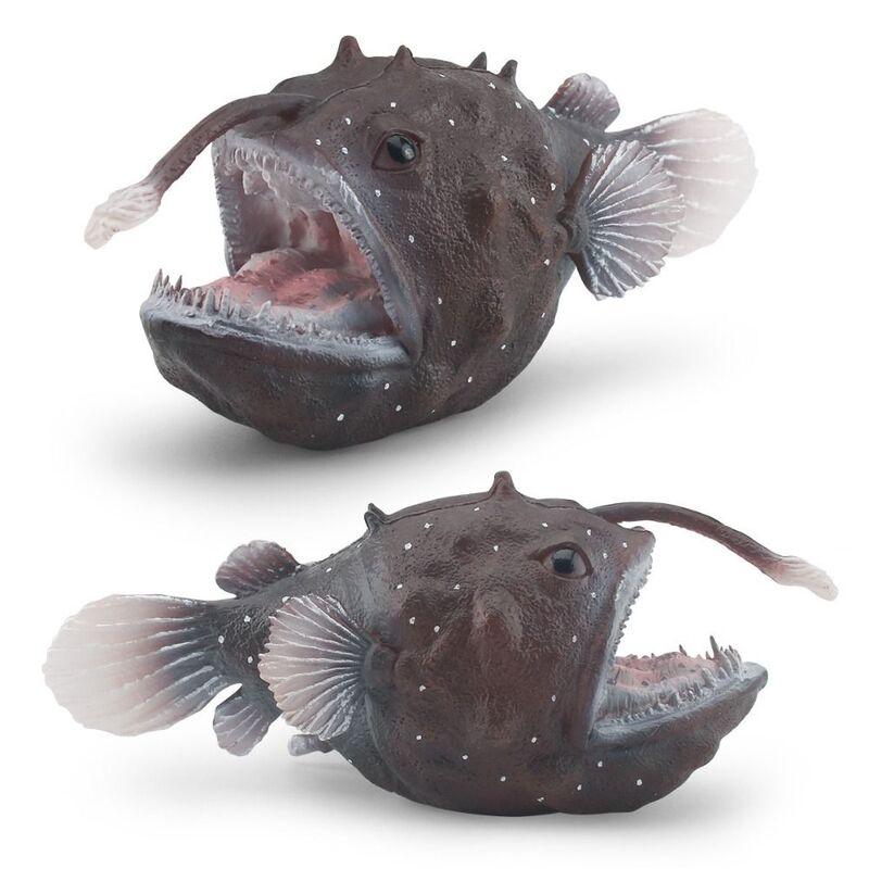 교육용 미니 낚시꾼 물고기 피규어, PVC 시뮬레이션 해양 동물 모델, 휴대용 미니 시뮬레이션 해양 동물 모델