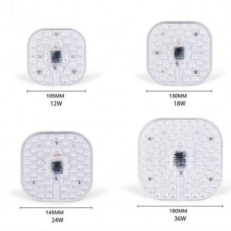 PANEL de anillo de luz LED circular, tablero de techo cuadrado, SMD, 12W, 18W, 24W, 36W, CA 220V, 230V, 240V