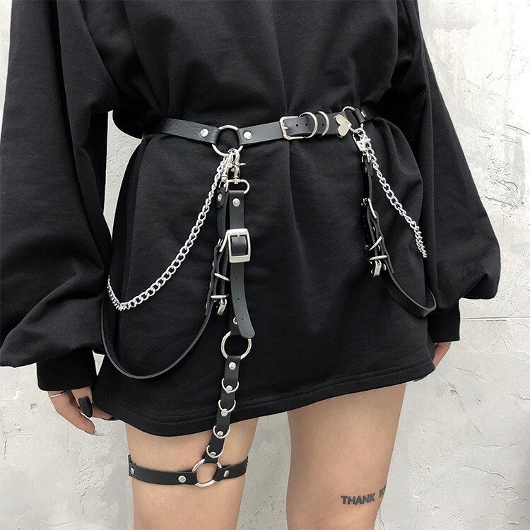 Mode untuk wanita kulit PU hitam Punk Hip Hop korset perempuan Cummerbund mantel ikat pinggang gaun dekorasi sabuk lebar J295