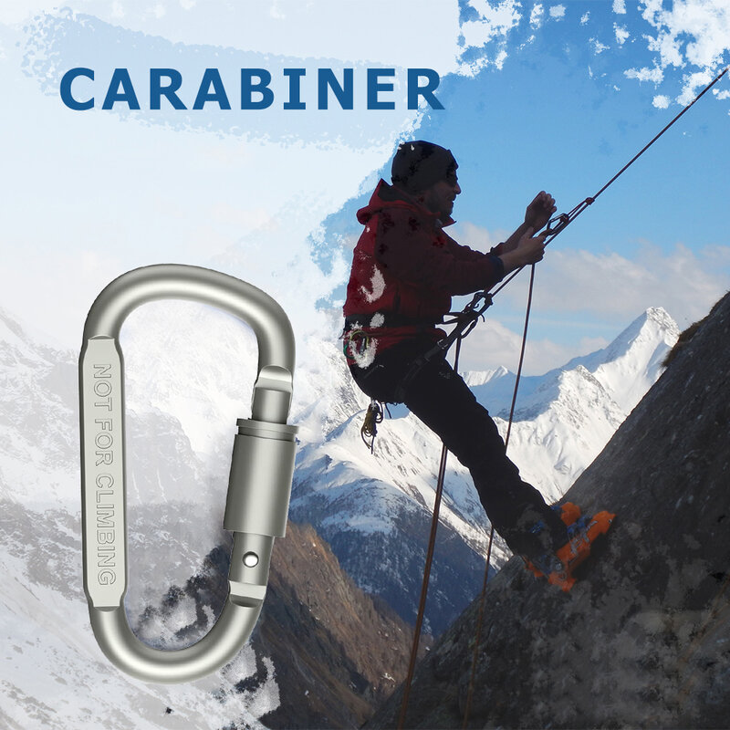 Ransel Karabiner Gantungan Kunci Berkemah Hiking Aluminium Aloi D-ring Kancing Klip Kunci Kait Gesper Alat Panjat Luar Ruangan Kualitas Tinggi