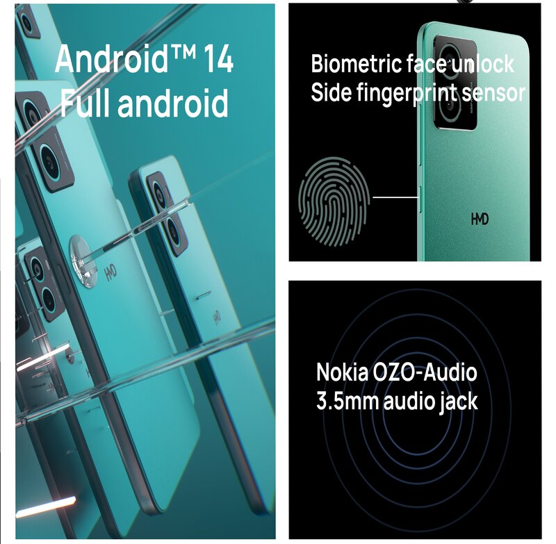 [Światowa premiera] Wersja globalna HMD Pulse Plus 4G Smartphone 6.56 "90 Hz Wyświetlacz 50 MP Podwójny aparat 5000 mAh Pełny Android 14