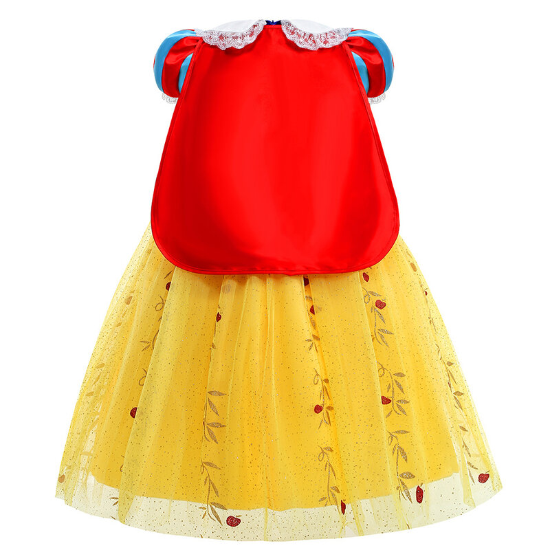 Comic Con Princess Snow White Cosplay Ball Gown with LED Light Girls Birthday Deluxe Dress Party Clothing Royal Snow White Robes