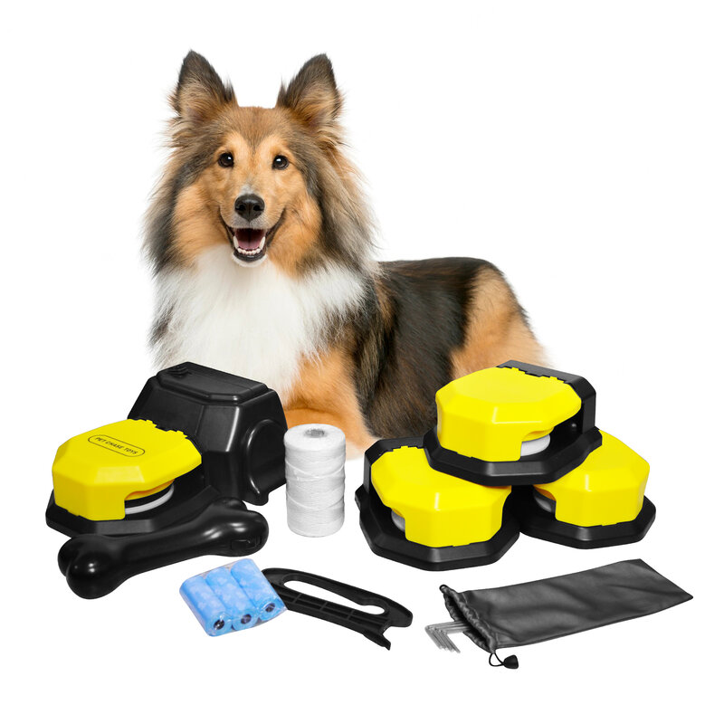 Mesin kursus umpan untuk anjing, mainan anjing interaktif, mainan melatih hewan peliharaan, peralatan pelatihan kelincahan untuk anjing,