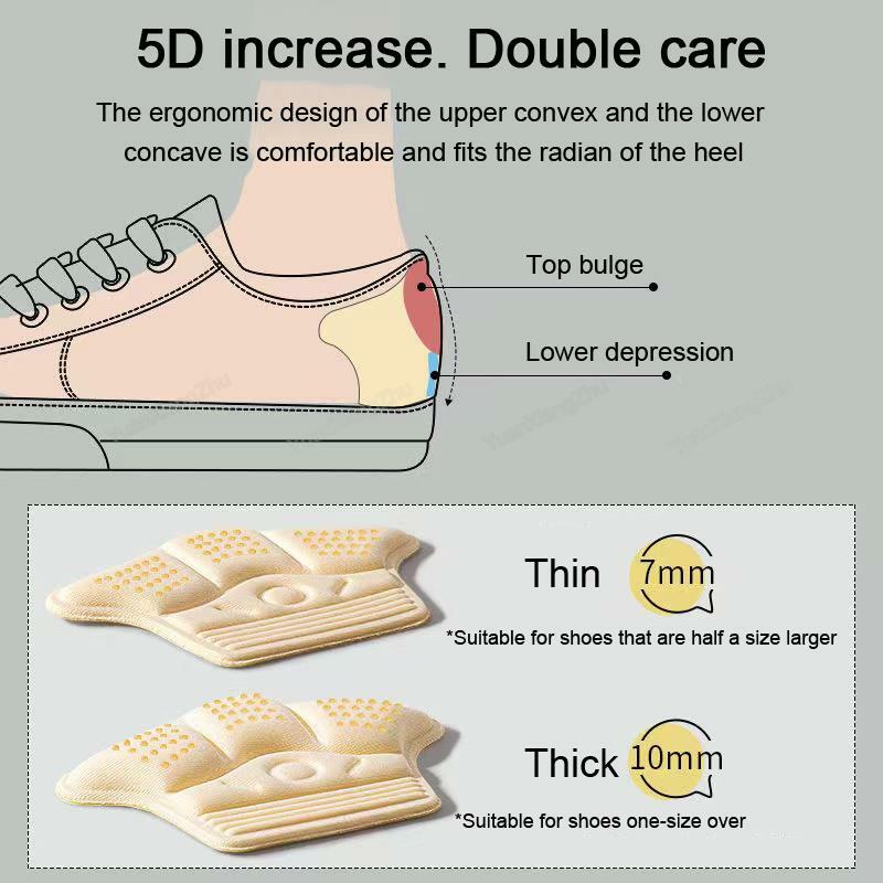 Protezioni per tallone Comfort 5D Sneaker solette termoretraibili piedini antiusura cuscinetti per scarpe misura di regolazione inserti per cuscino tacco alto