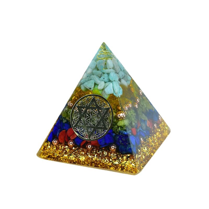 Aura Crystal Orgone-هرم مولد الطاقة ، حجر طبيعي ، زبرجد اللازورد ، Orgonite EMF ، حماية وتأمل اليوجا