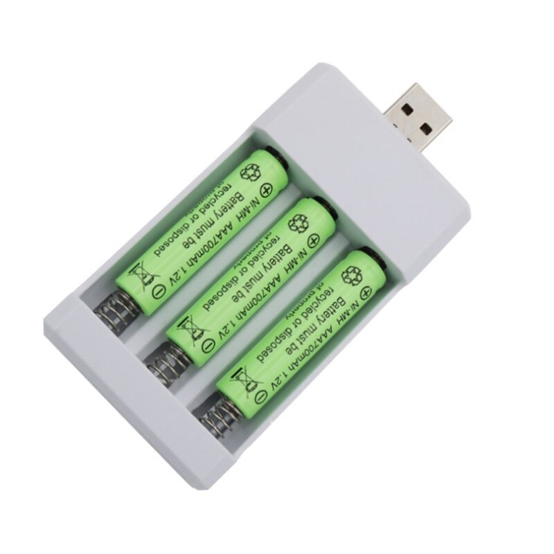 Adaptador universal saída USB para carregador bateria com 3 slots para bateria AA AAA