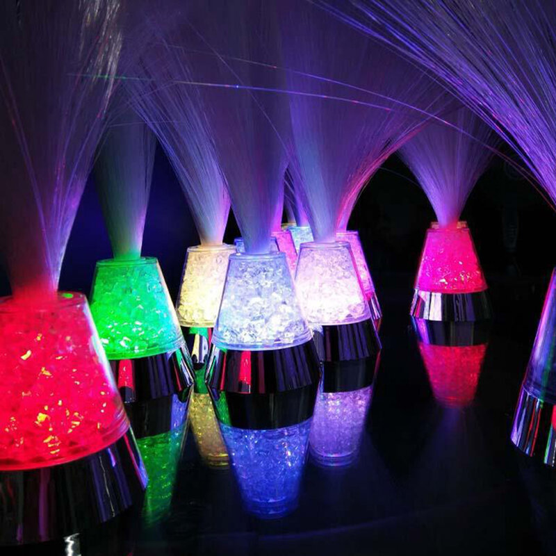 ไฟ LED ใยแก้วนำแสงตั้งโต๊ะแบบ LED มีสี lampu tidur ของตกแต่งงานแต่งงานคริสต์มาสวันหยุด