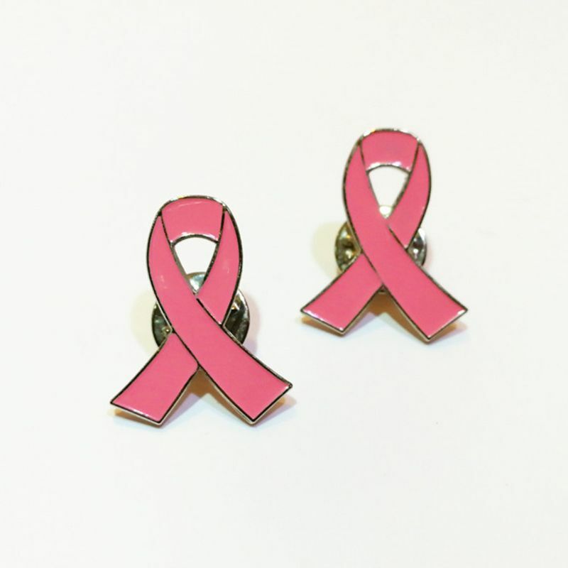 10 Pak Pin Kerah Kesadaran Kanker Payudara Pita Harapan Merah Muda Bros Paduan Logam Enamel untuk Acara Sosial Wanita Anak Perempuan