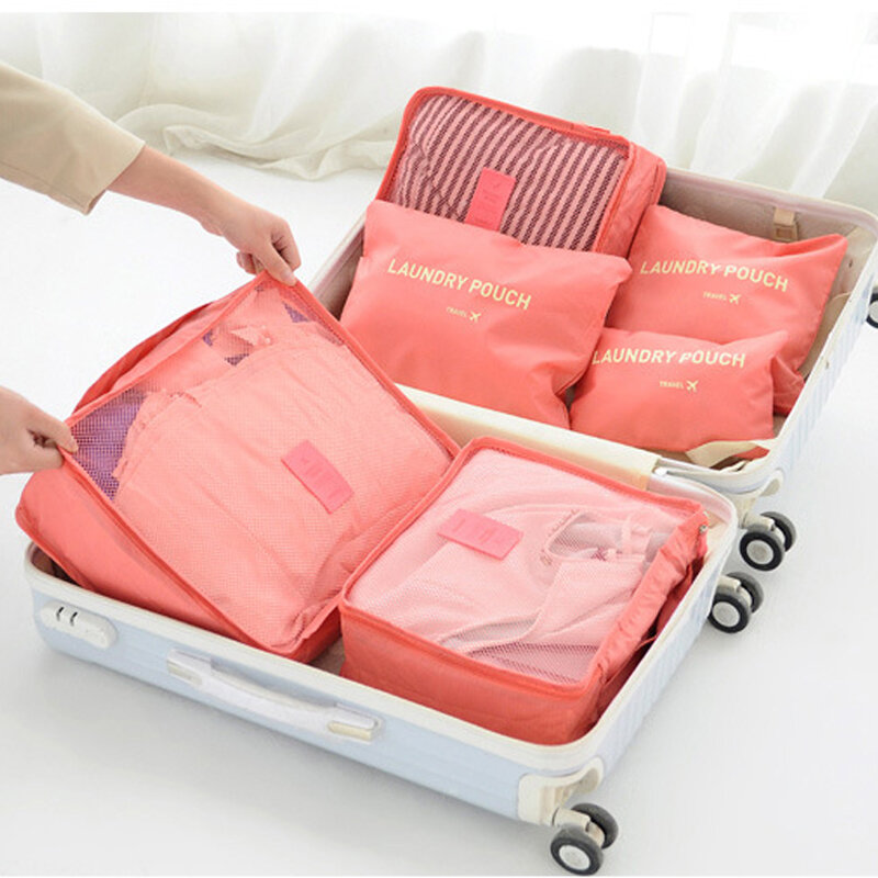 Organizador de viagem saco de armazenamento conjunto para roupas arrumada organizador guarda-roupa mala bolsa de viagem organizador saco de embalagem cubos cubo saco