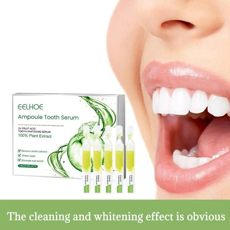 Teeth Whitening Essence 10 Pcs Deep Cleaning Natural Ampoule Toothpaste Teeth Whitener Teeth Oral Hygiene Care Mint Flavor