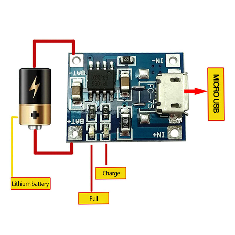 1A 18650 Lithium-Batterie Schutz Bord Typ-c/Micro/Mini USB Lade Modul TP4056 Mit Schutz Ein platte Modul