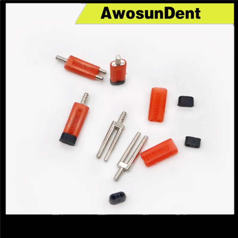 500 Stks/doos Rood Twin Pin Mouwen Dental Messing Twin Pins Dental Lab Porselein Materiaal