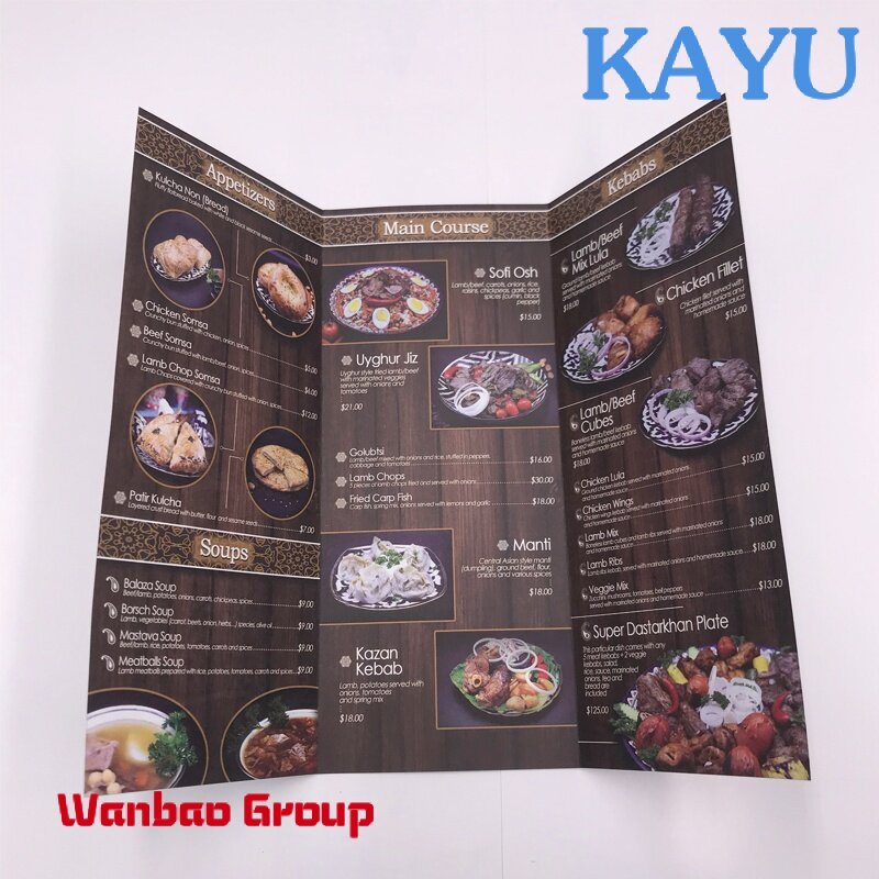 Libro de recetas de alimentos de tapa blanda, folleto, libro de cocina, Impresión de menú de restaurante, Color personalizado de fábrica