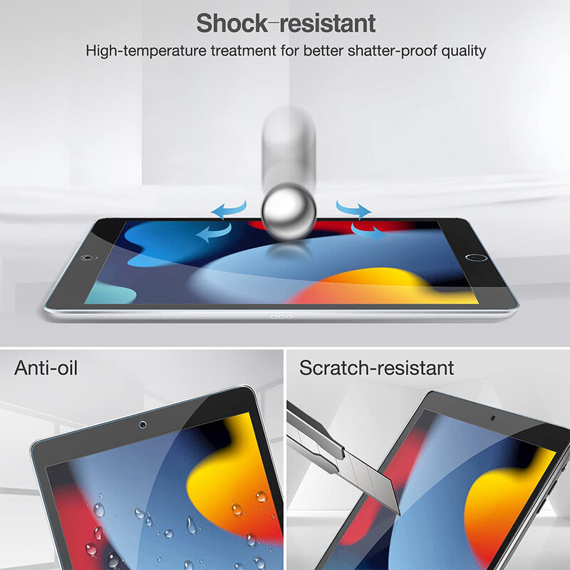 Cover protettiva per schermo in vetro temperato per Tablet 3 pezzi per IPad 7th 8th 9th Generation 10.2 2019 2020 2021 iPad 7 8 9 schermo di copertura