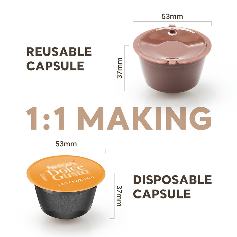 ドルチェグスト用の再利用可能なコーヒーカプセル1〜10個,詰め替え可能なカプセル,コーヒーキット,ポッド
