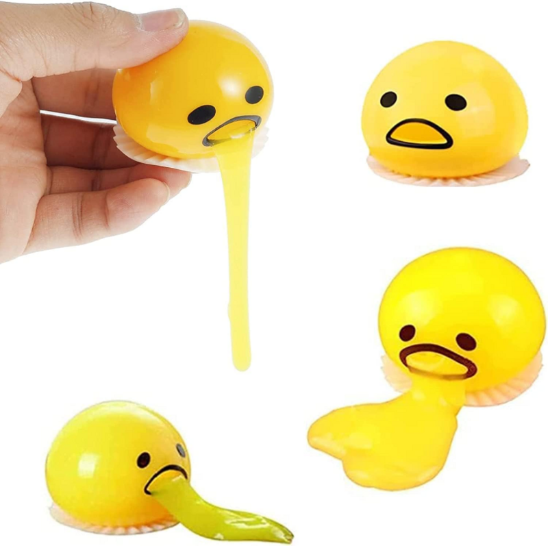 Sticky Funny Toy Disgusting Egg Yolk Brother Vomiting Egg Yolk Army Lazy Egg Custard Vomiting Ball Decompression Funny Toy