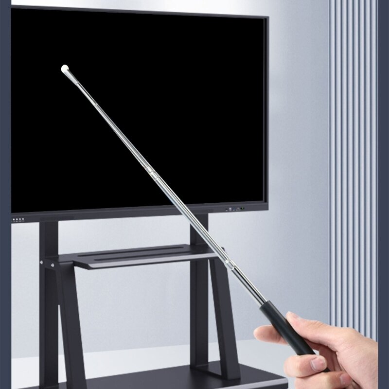 Bâton de pointeur télescopique pour enseignant, extensible, rétractable, fuchsia avec lanière, tête en feutre pour bureau de présentation