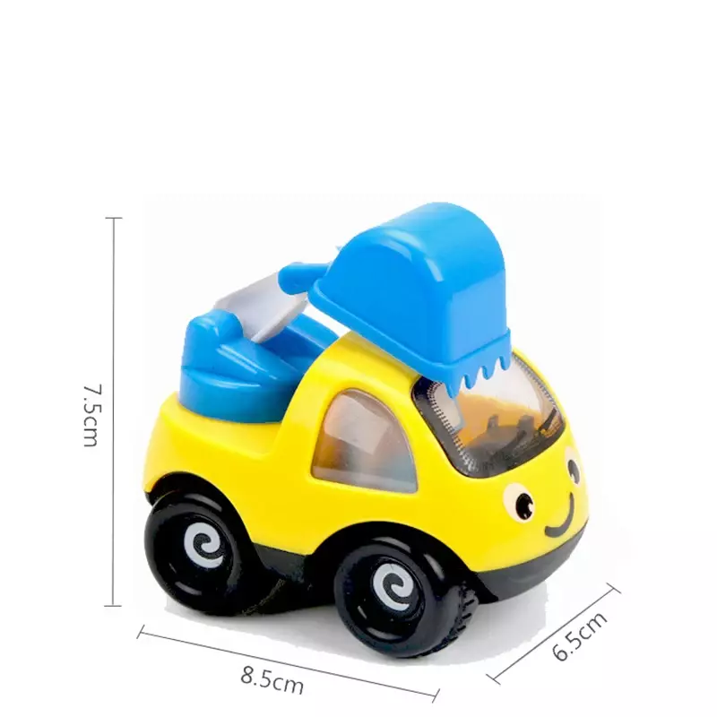 Mobil mainan Inertia anak laki-laki, mobil mainan tarik mundur Mini, mobil teknik hadiah ulang tahun anak laki-laki, kartun lucu