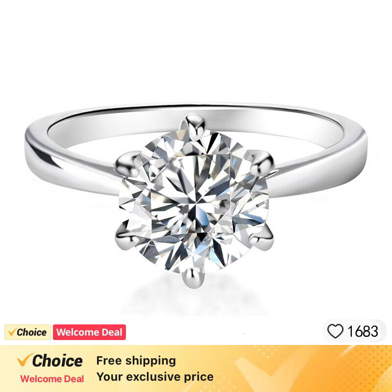 Yinhed Romantic Snow Princess Flower Wedding Rings for Women Pure 925 Sterling Silver 1CT Moissanite Fine Gift Ring for Woman