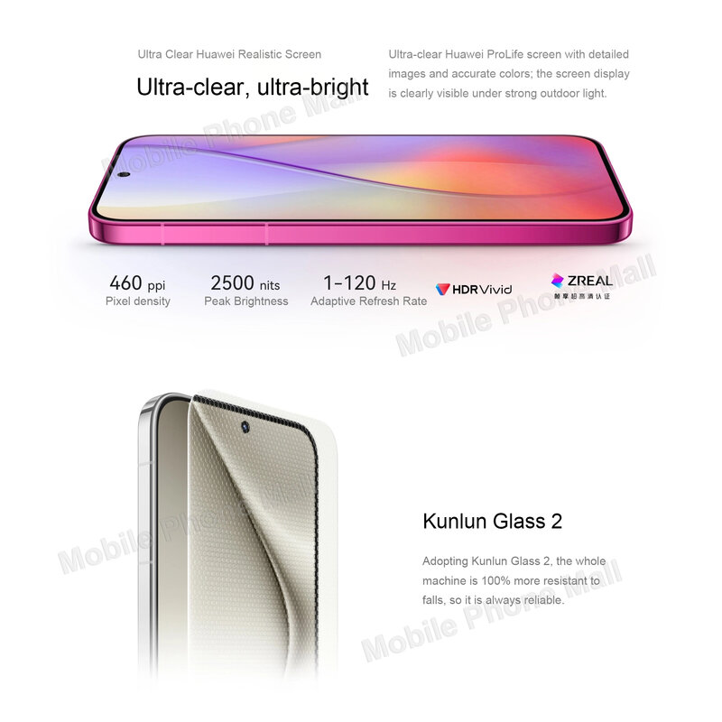 Huawei-Téléphone portable Pura 70, écran 6.6 pouces, Kunlun Glass 2, Kirin 9010 Octa Core 16/09/2018 yOS 4.2, batterie 4900mAh, original