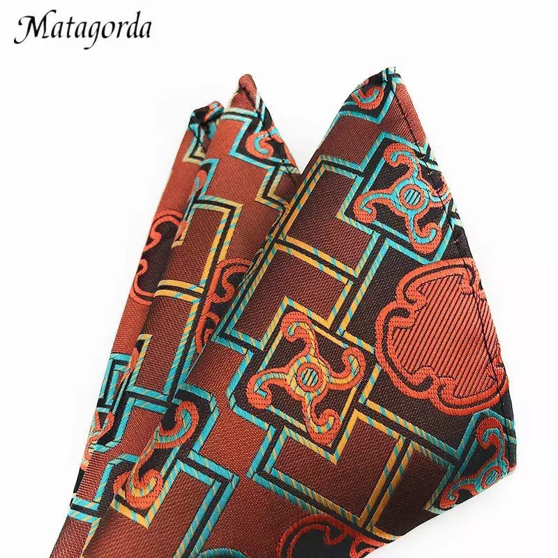 Matagorda ผ้าเช็ดหน้าขนาด25*25ซม. สำหรับผู้ชายผ้าเช็ดหน้าทรงสี่เหลี่ยมมีกระเป๋าพร้อมอุปกรณ์เสริมสำหรับงานปาร์ตี้งานเลี้ยง