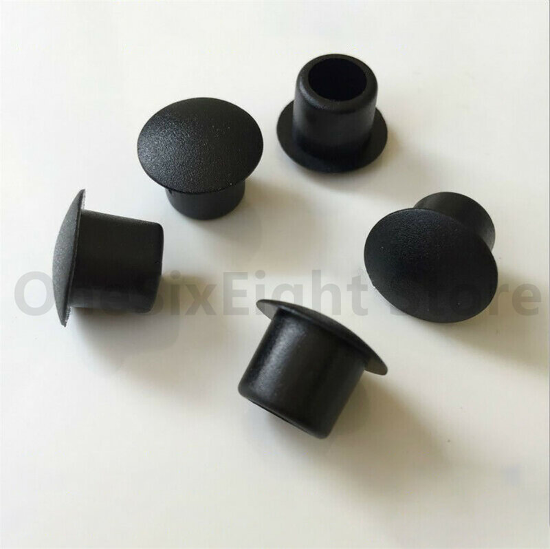 10 buah plastik hitam tutup bulat lubang steker 9mm 10mm 11mm perlindungan Gasket debu segel penutup ujung topi untuk pipa baut furnitur