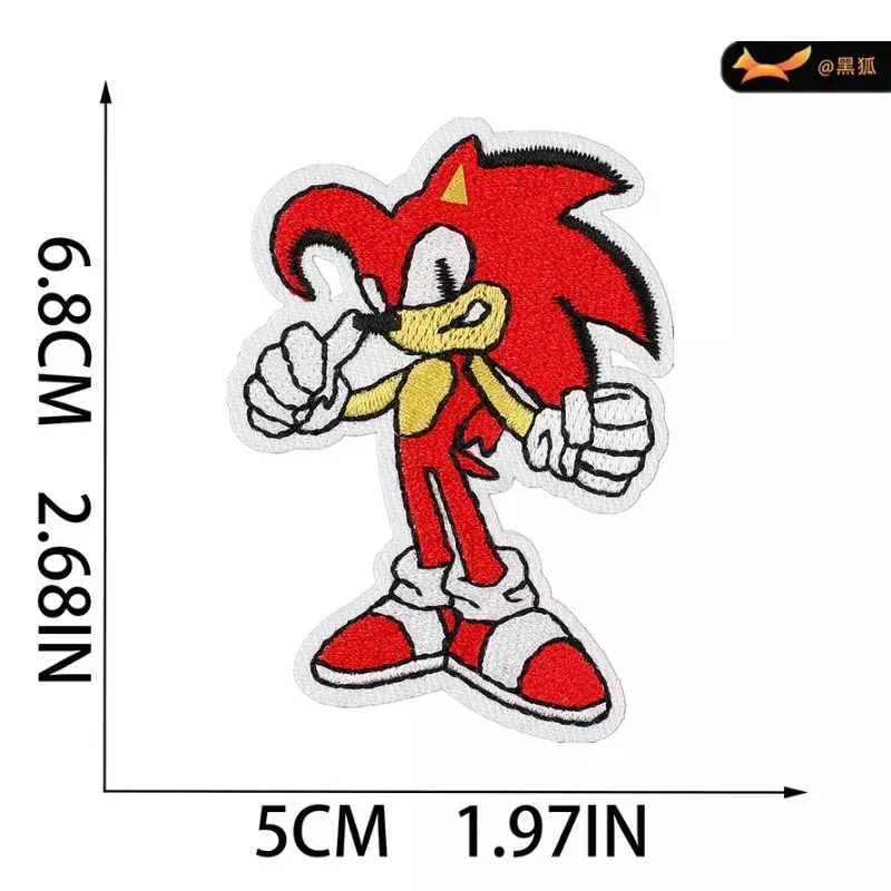 Sonic Anime Embroidered Patches For Clothes DIY Embroidery  Ironing Stickers cartoon Badge Kid's Birthday Party Decor