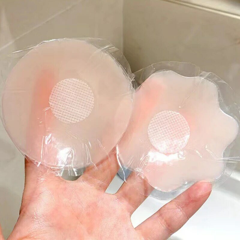 1 par feminino mamilo capa reutilizável silicone pétalas de mama elevador sutiã invisível pasties sutiã estofamento adesivo remendo almofadas de mama adesivo