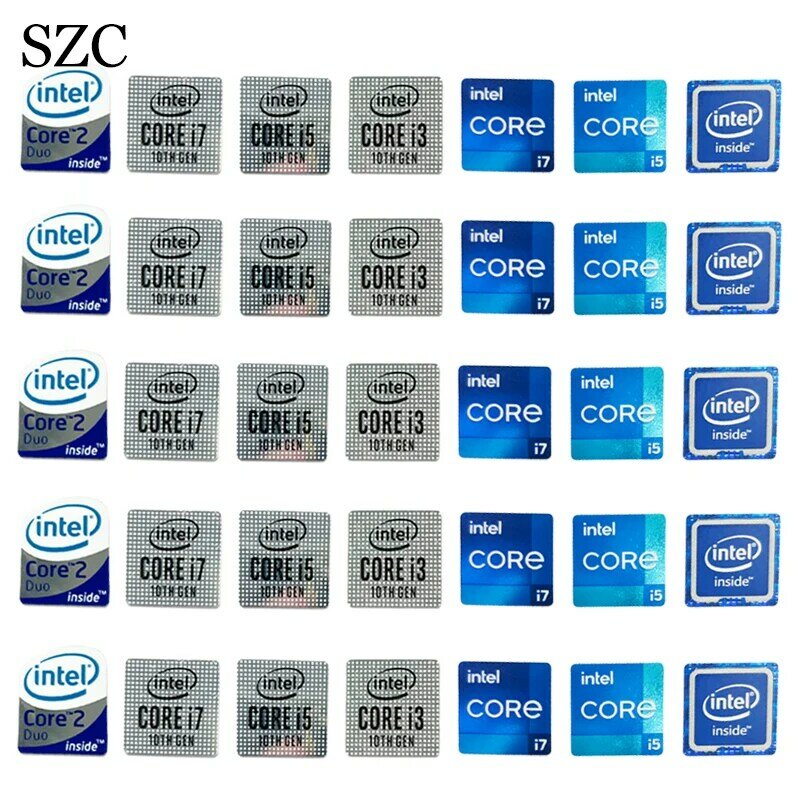 Stiker Decal Label CPU Intel Core i5 i7 i5 i3 EVO, untuk dekorasi DIY pribadi Tablet komputer Desktop Laptop 5 buah