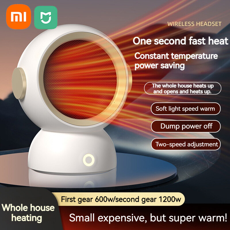 Xiaomi Mijia Calentador Eléctrico de Sobremesa Calor Rápido 1200W Calentador Portátil PTC Cerámica Calefacción Aire Caliente Calentador Máquina para el Hogar