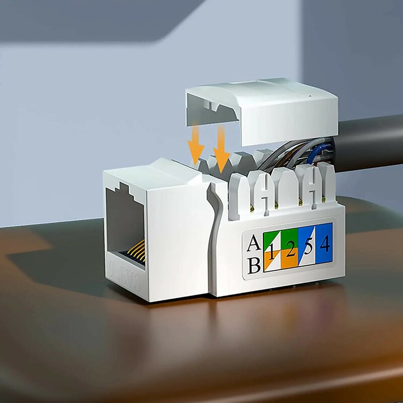 ZoeRax-conector de punzón Cat6 RJ45 Keystone, adaptador de pared Ethernet de red, acoplador de módulo Ethernet blanco