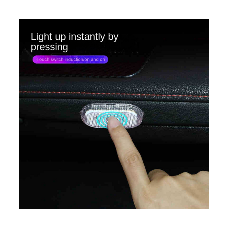 Interior do carro LED Luz Ambiente, Sensor de Toque, Carregamento USB, Iluminação, Leitura, Rosa, Roxo