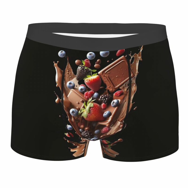 Sorvete de chocolate Nutty Boxer Waffle masculino, cuecas altamente respiráveis, shorts estampados 3D, presentes de aniversário, cuecas de qualidade superior