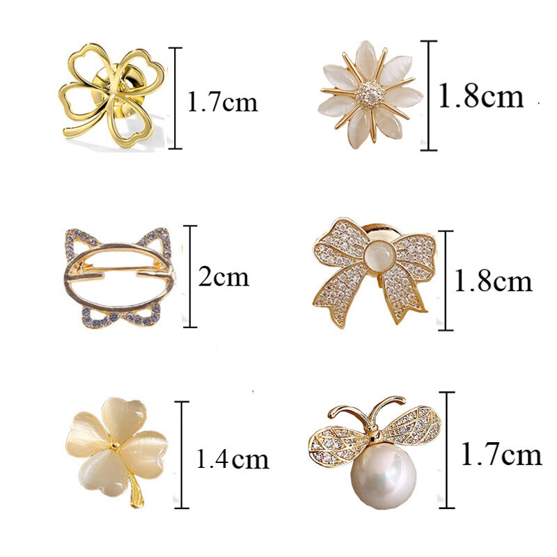 Mode Broche Set Bloem Strik Broches Voor Vrouwen Metalen Anti-Glare Reversen Pin Vaste Kleding Pins Trui Jas Kleding Accessoires