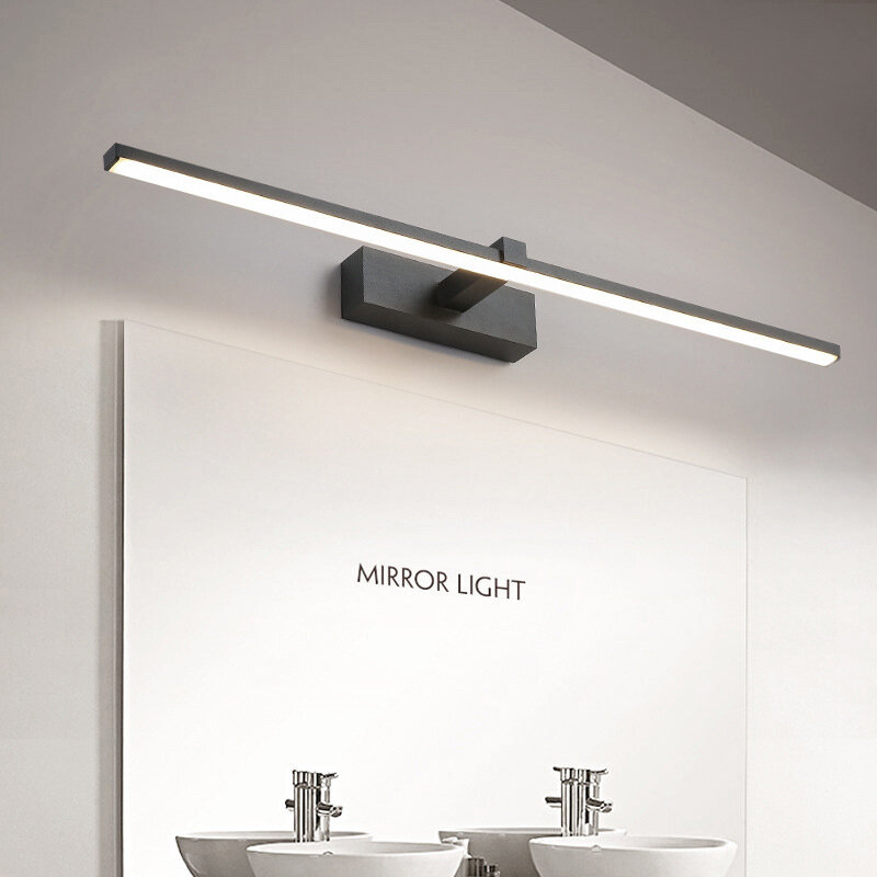 Modern Bathroom LED Wall Light Hardwares Wall Lamp Three Colors Light Aluminum Led Black White Bathroom Mirror Line Lamp Fixture