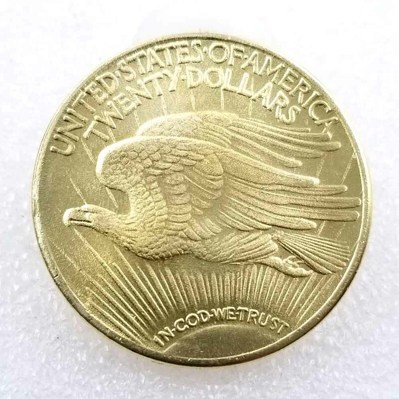 Moneda de bolsillo conmemorativa de la buena suerte, moneda de lujo de 20 dólares de la libertad de los EE. UU., moneda de decisión de club nocturno, bolsa de regalo, 1933