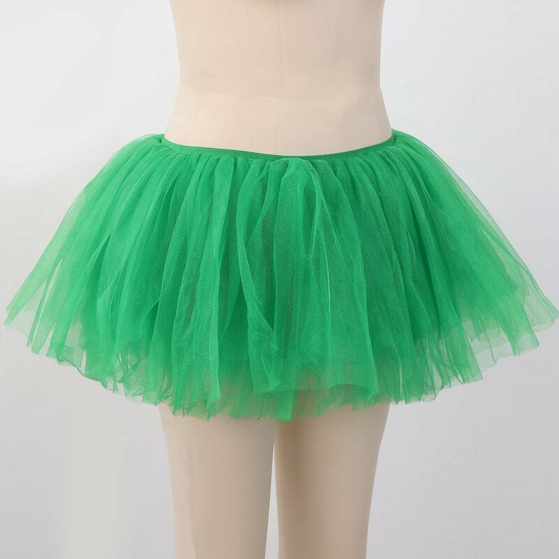 Tule tutu para mulheres e meninas, traje de dança verde de 5 camadas, baile