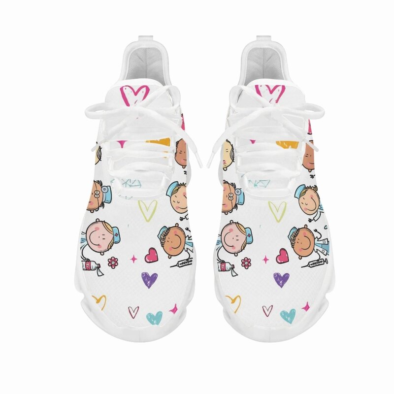 Sepatu Perawat Dokter Kartun Instantart untuk Wanita Sepatu Flat Wanita Sneakers Lari Alas Kaki Wanita Jaring Ringan Sepatu Wanita