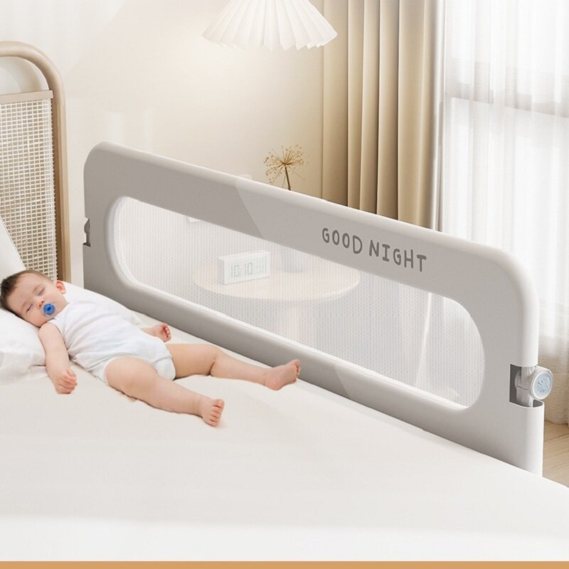 Pagar pembatas tempat tidur bayi, rel tidak terlihat dapat dilipat untuk tempat tidur bayi penghalang pelindung tahan jatuh keamanan pagar anak