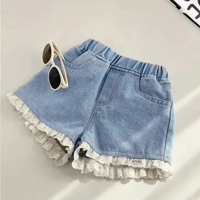Neue Sommer Kinder kurze Jeans shorts für Mädchen Mode Mädchen kurze Prinzessin Jeans Kinder Hosen Mädchen Shorts Blumen Mädchen Kleidung
