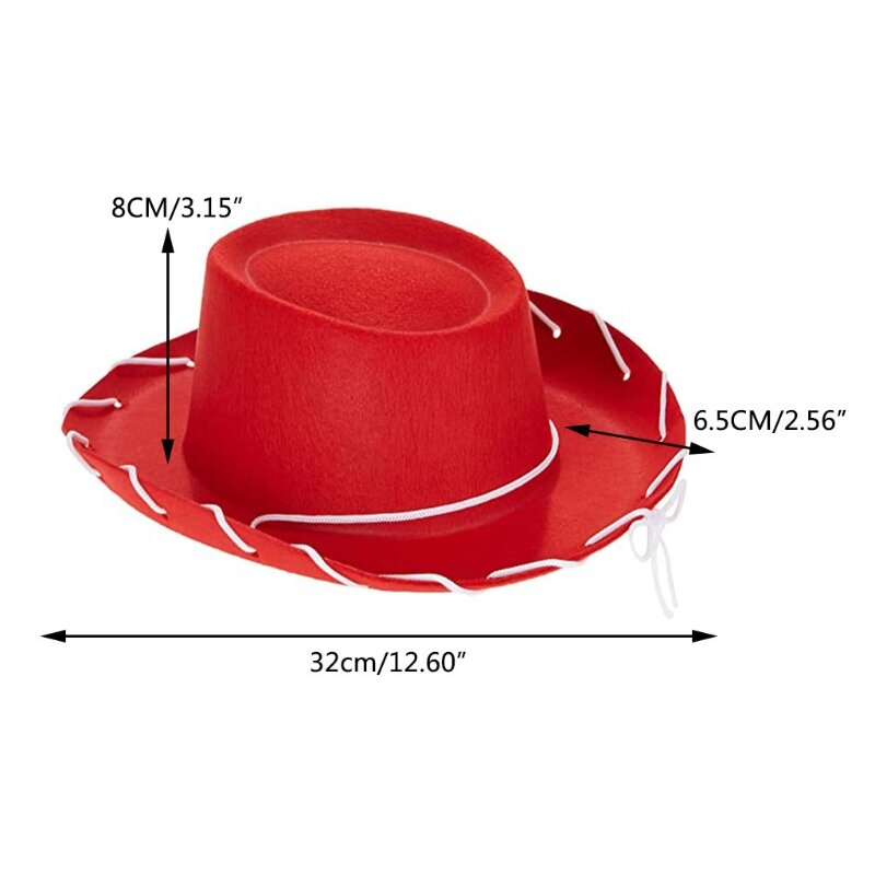 Topi Koboi Felt Merah Coklat Baru Gaun Mewah Cosplay Wild West Dekorasi Liburan