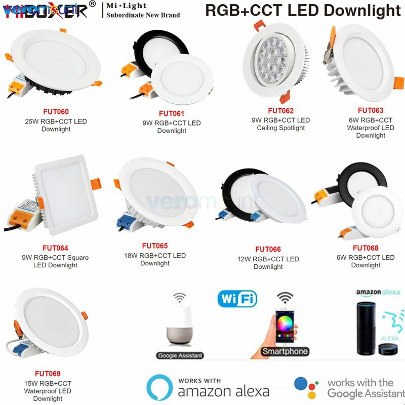 MiBoxer-lámpara LED de techo inteligente, luz descendente de 2,4G, ca de 110V, 220V, 6W, 9W, 12W, 15W, 18W, 25W, RGBCCT, Control remoto inalámbrico por aplicación WiFi y por voz